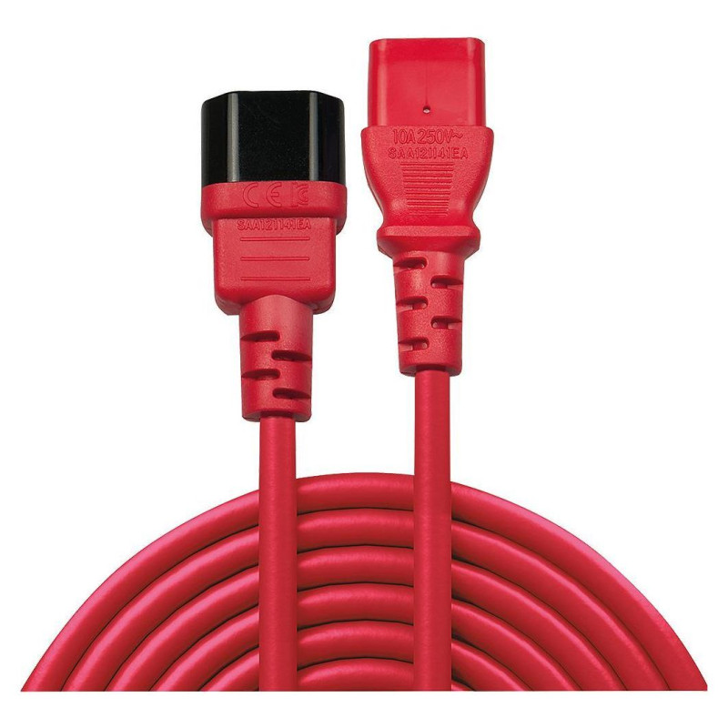 Lindy CABLE POWER IEC EXTENSION 2M/RED 30478 LINDY