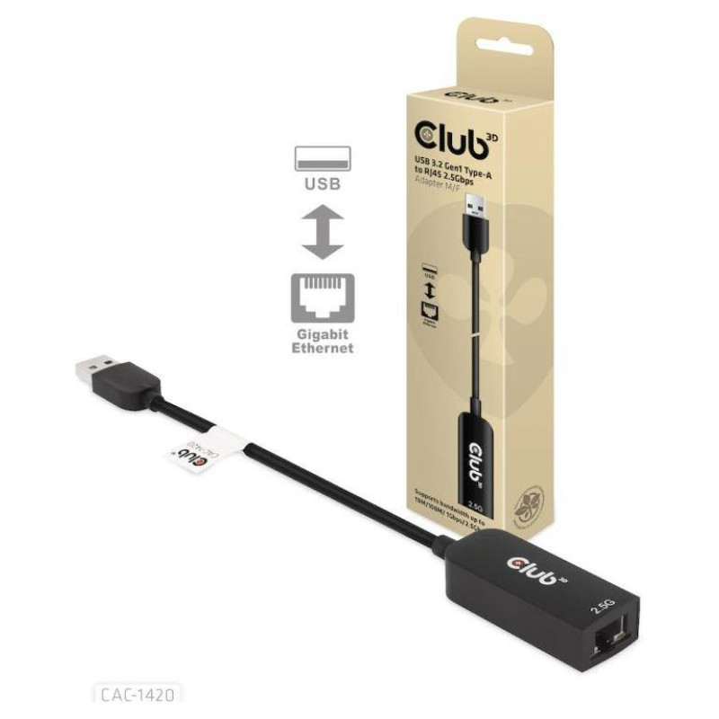 Club3D I/O ADAPTER USB3.2 TO RJ45/M/F CAC-1420 CLUB3D