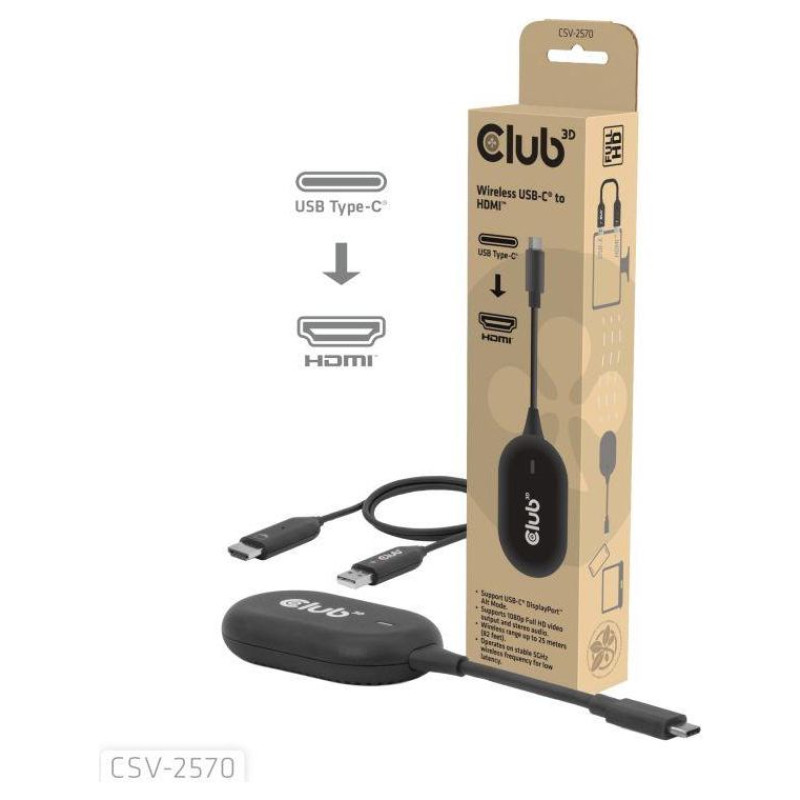 Club3D I/O ADAPTER WRL USB-C TO HDMI/CSV-2570 CLUB3D