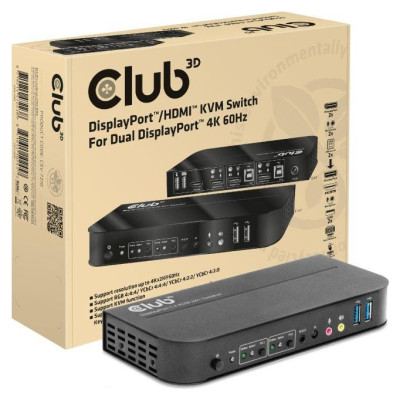 Club3D VIDEO SWITCH KVM DP/HDMI/CSV-7210 CLUB3D