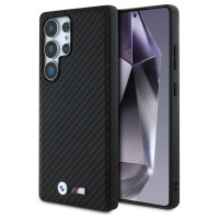 BMW Leather Carbon MagSafe Case for Samsung Galaxy S25 Ultra - Black