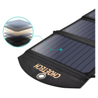 Choetech SC001 solar foldable charger 19W 2x USB-A - black