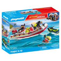 Playmobil ACTION HEROES Ātrgaitas laiva ar ūdens motociklu 71464