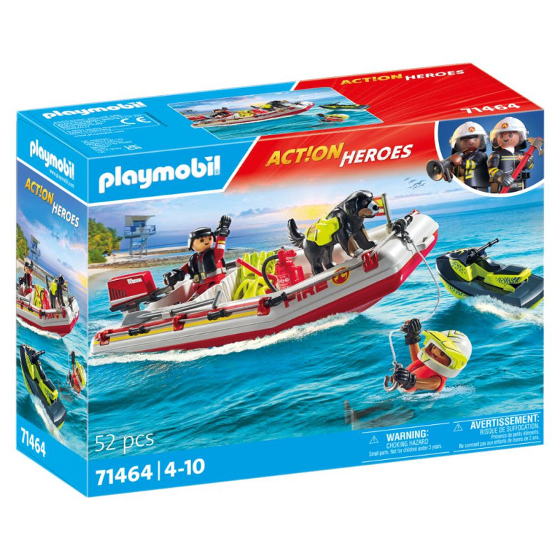 Playmobil ACTION HEROES Ātrgaitas laiva ar ūdens motociklu 71464