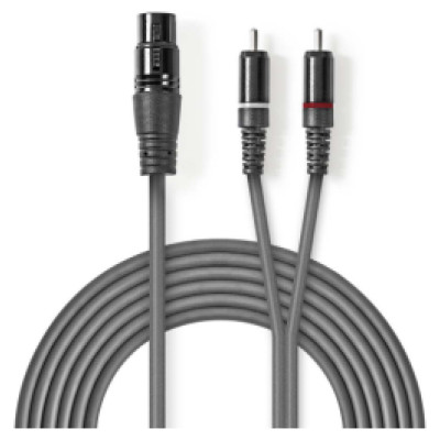 Nedis Kabelis Nedis XLR F - 2x RCA M 1.5m