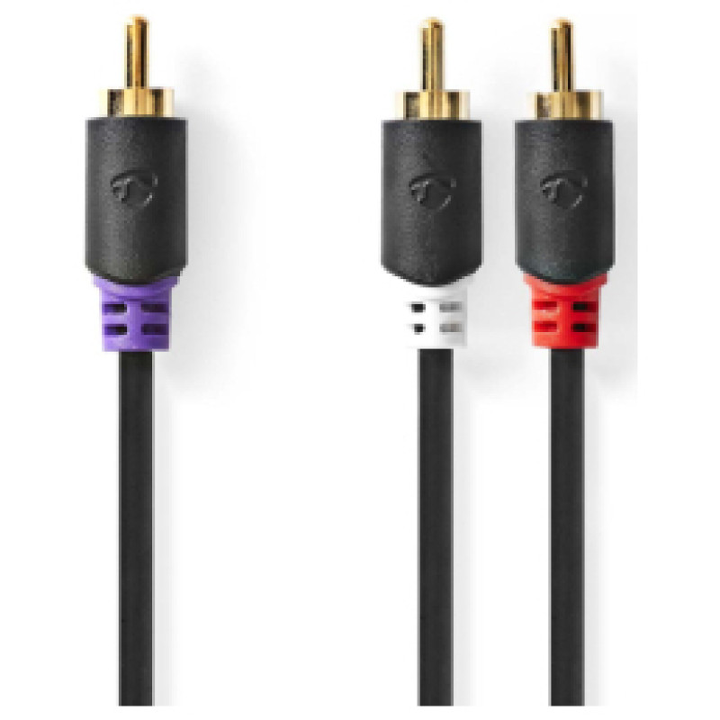 Nedis Kabelis Nedis 1x RCA - 2x RCA Subwoofer 3m