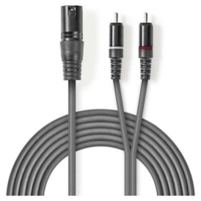 Nedis Kabelis Nedis XLR M - 2x RCA M 1.5m