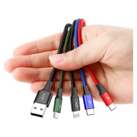 Baseus cable USB cable 4in1 Lightning / 2x USB Type C / micro USB in nylon braid 3.5A 1.2m black (CA1T4-B01)
