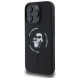 Karl Lagerfeld Silicone Karl&Choupette Heads Ring MagSafe Case for iPhone 16 Pro Max - Black