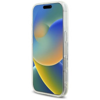 Guess IML Rhinestones MagSafe Case for iPhone 16 Pro - White