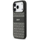 Dkny Repeat Texture Pattern with Tonal Stripe iPhone 17 Pro Case - Black