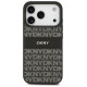 Dkny Repeat Texture Pattern with Tonal Stripe iPhone 17 Pro Case - Black