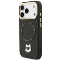 Karl Lagerfeld Big Strap Choupette Metal Logo MagSafe Case for iPhone 17 Pro Max - Black