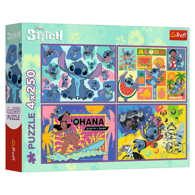 Trefl DISNEY STITCH Pužļu komplekts 4x250 gab.