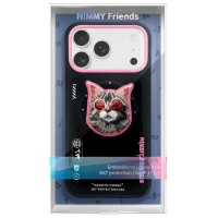 Nimmy Glasses Cool Cat MagSafe Case for iPhone 17 Pro Max - Black and Pink