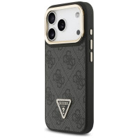 Guess 4G PU Triangle Logo & Stand Camera Magsafe Case for iPhone 17 Pro - Black