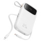 Baseus Qpow2 20000mAh 22.5W Powerbank with Dual Cable with Digital Display + Baseus Simple USB-C 3A Cable 0.3m (White) - White