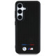 BMW Leather Tricolor Stripe MagSafe Case for Samsung Galaxy S25+ - Black