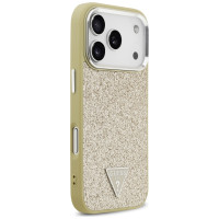 Guess Glitter Triangle Logo MagSafe Case for iPhone 17 Pro - Gold
