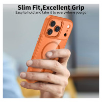Tech-Protect MagMat MagSafe Case for iPhone 17 Pro - Transparent Orange