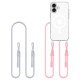 Tech-Protect Flexair Chain MagSafe Case for iPhone 16 - Clear + 2 Lanyards (Pink and Gray)