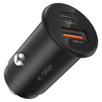 Tech-Protect CC02 35W Car Charger 2-Port USB-C / USB-A - Black