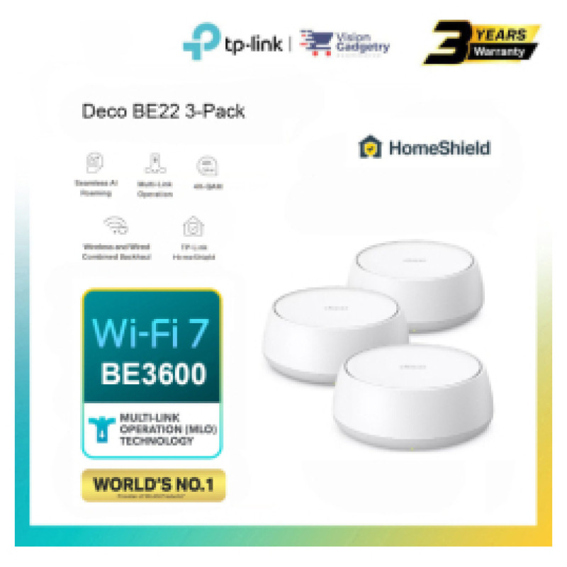 Tp-Link Mesh sistēma TP-Link Deco BE22 1-pack Wi‑Fi7