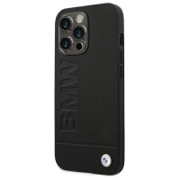 BMW Leather Stamp Case for iPhone 14 Pro - Black