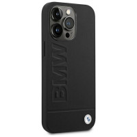 BMW Leather Stamp Case for iPhone 14 Pro - Black