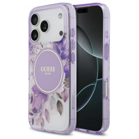 Guess IML Flower & Tonal Circle MagSafe case for iPhone 17 Pro - purple