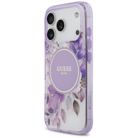 Guess IML Flower & Tonal Circle MagSafe case for iPhone 17 Pro - purple