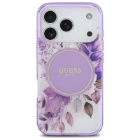 Guess IML Flower & Tonal Circle MagSafe case for iPhone 17 Pro - purple