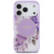 Guess IML Flower & Tonal Circle MagSafe case for iPhone 17 Pro - purple