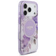Guess IML Flower & Tonal Circle MagSafe case for iPhone 17 Pro - purple