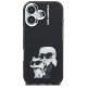 Karl Lagerfeld IML Aquarelle Karl & Choupette & Logo iPhone 16 Case - Black
