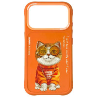 Nimmy Glasses Cool Cat Case for iPhone 17 Pro - Orange