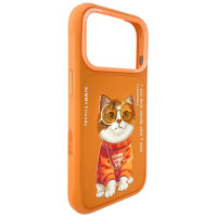 Nimmy Glasses Cool Cat Case for iPhone 17 Pro - Orange