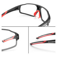 Rockbros SP216BK photochromic UV400 cycling glasses - black and red