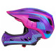 Rockbros TT-32SBPP-M children's bicycle helmet with removable chinbar, size M - purple-pink