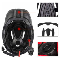 Rockbros TT-32SBPP-M children's bicycle helmet with removable chinbar, size M - purple-pink