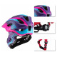 Rockbros TT-32SBPP-M children's bicycle helmet with removable chinbar, size M - purple-pink