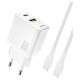 Dudao A27TCEU PD 30W GaN USB-A USB-C Wall Charger with USB-C Cable - White
