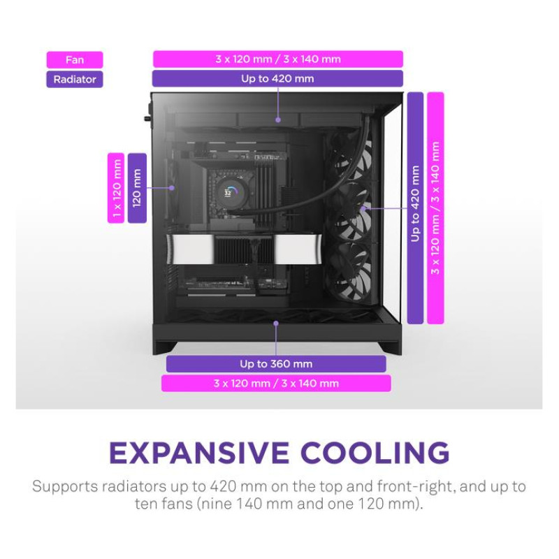 Nzxt Case|NZXT|ATX/micro ATX/Mini-ITX/EATX|Black|Midi Tower|PC|CM-H92FB-01