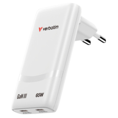 Verbatim Lādētājs Verbatim Fold n Go GaN 65W USB-C White