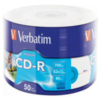 Verbatim Matricas CD-R Verbatim Data Life 700MB 1x-52X Inkjet Printable 50 Pack Wrap Spindle