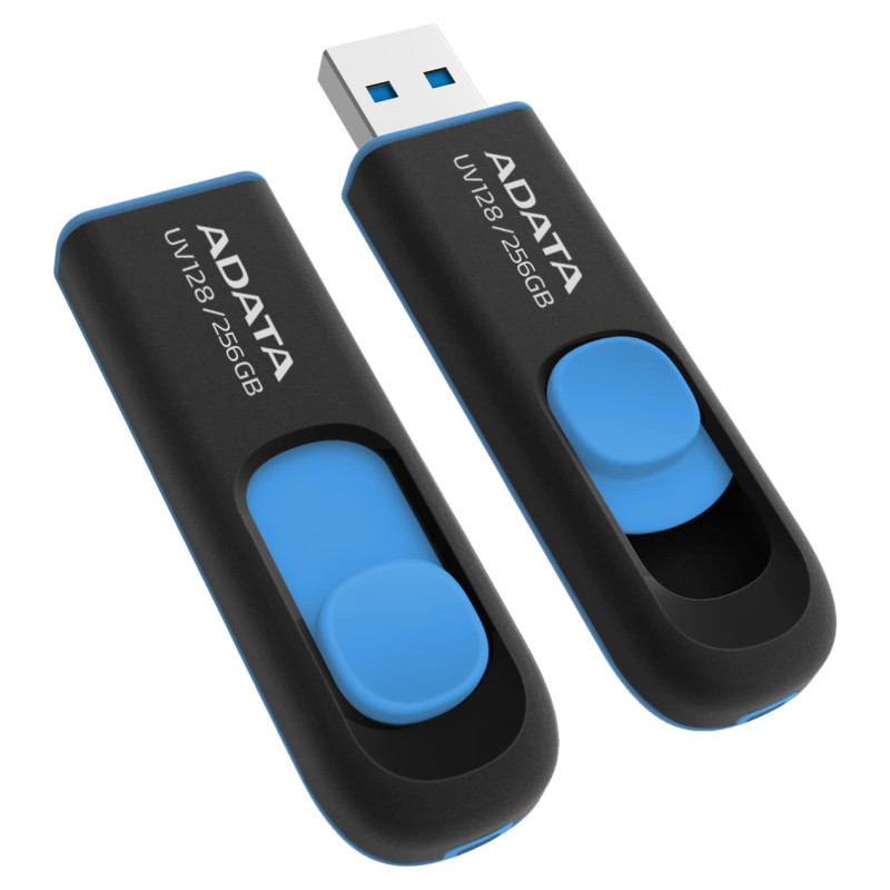 Adata MEMORY DRIVE FLASH USB3 256GB/BLK/BLUE AUV128-256G-RBE ADATA