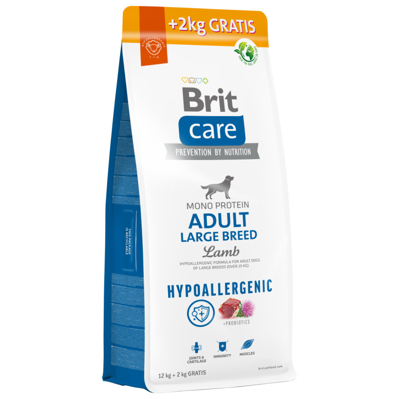Brit Care Hypoallergenic Adult Large Breed Lamb & Rice 12 kg + 2 kg