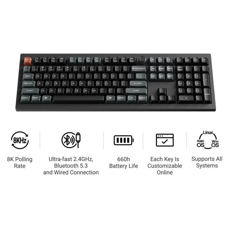 Keychron KEYBOARD WRL V6 ULTRA/BLACK V6U-D1 KEYCHRON