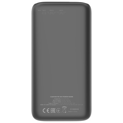 Canyon power bank PB-301 LED 30000 mAh PD 20W QC 3.0 Black