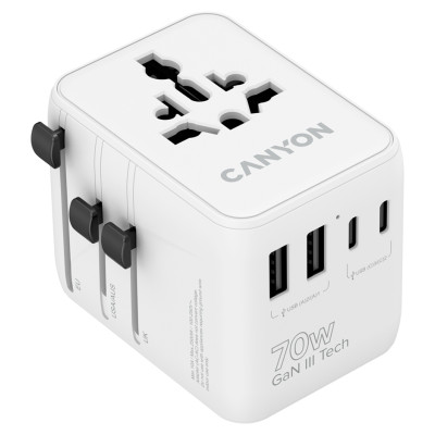 Canyon Travel Adapter OnTour 70 EU/UK/US/AUS 70W White